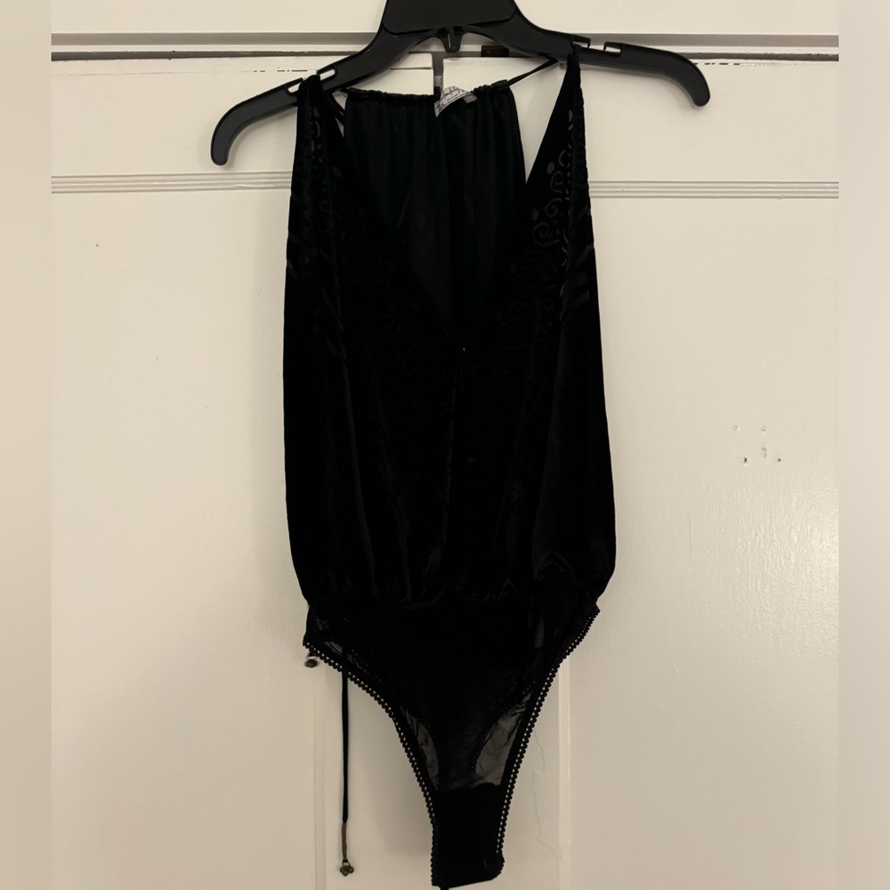 Free People Black Lace Bodysuit